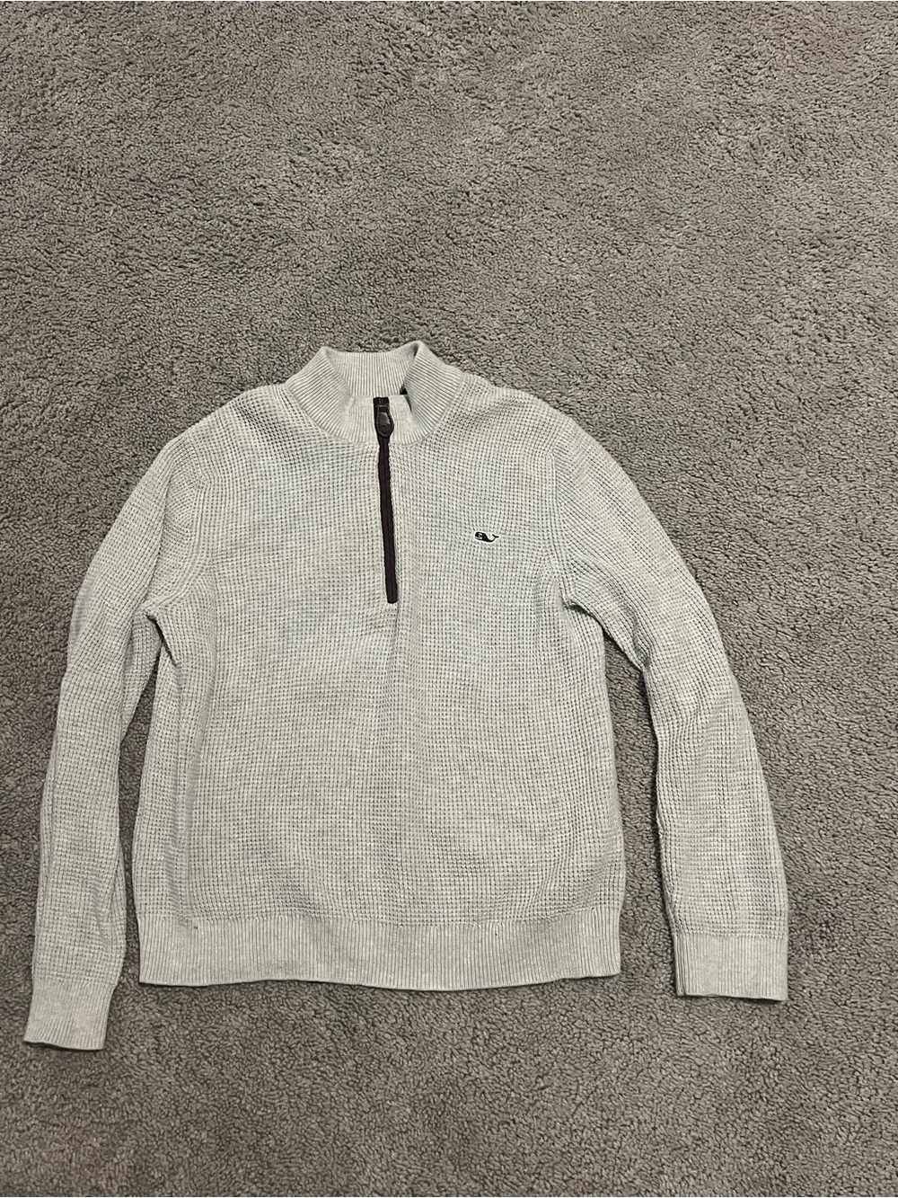 Vineyard Vines Boy's Light Gray Quarter-Zip Sweater